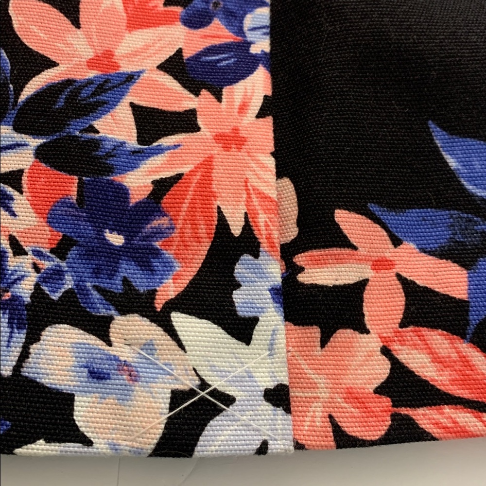 Talbots Black A-Line Lined Skirt with Blue and Pink Floral - Picture 6 of 13